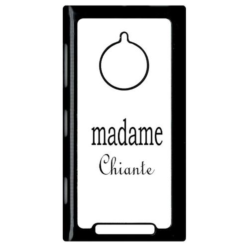 Coque Pour Smartphone - Madame Chiante Blanc - Compatible Avec Nokia Lumia 830 - Plastique - Bord Noir