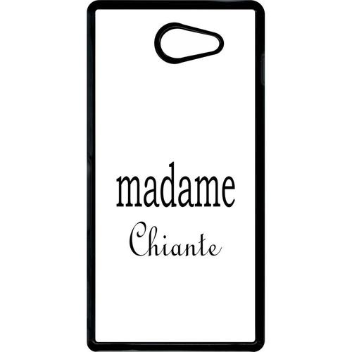 Coque Xperia M2 - Madame Chiante Blanc - Noir