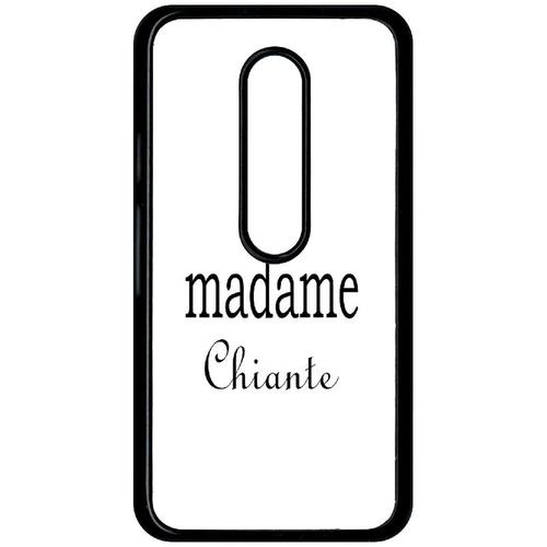 Coque Pour Smartphone - Madame Chiante Blanc - Compatible Avec Motorola Moto G (3rd Gen) - Plastique - Bord Noir
