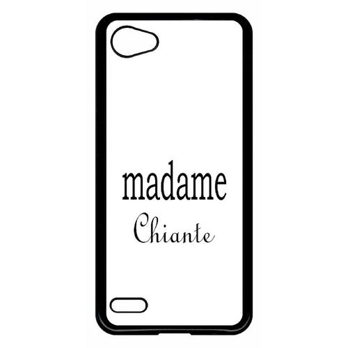 Coque Pour Smartphone - Madame Chiante Blanc - Compatible Avec Lg Q6 - Plastique - Bord Noir
