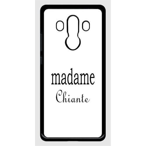 Coque Pour Smartphone - Madame Chiante Blanc - Compatible Avec Huawei Mate 10 Pro - Plastique - Bord Noir