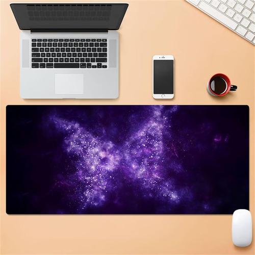 Tapis de Souris Gaming XXL 1200x600x3mm Nebula Purple Grand Tapis de Souris avec Bords Cousus Surface Spéciale Améliore la Précision et la Vitesse pour Gamer PC Ordinateur