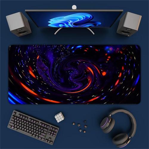 Grand Tapis de Souris de Jeu Bleu Orange Tapis de Souris XXL Gaming 800x400x3mm Tapis de Souris avec Base en Caoutchouc antidérapante pour Souris Claviers Gamer Bureau