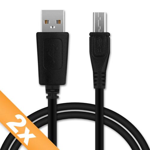 2x Câble Data (LONG CONNECTEUR) pour Blackview BV6000s / BV6000 / BV5800 (Pro) / BV5500 / BV5000 / BV4000 (Pro) - 1m, 1A Câble USB, noir