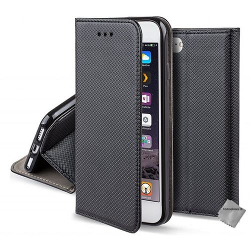 Housse Etui Coque Pochette Portefeuille Pour Apple Iphone 7 + Film Ecran - Noir Magnet