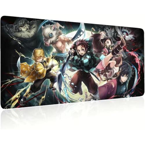 Demon Slayer Anime Tapis de Souris XXL Base en Caoutchouc antidérapant pour Ordinateur Tapis de Jeu Confortable - 800x300x3mm