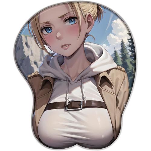 Attack on Titan Uta Anime Silicone 3D Mouse Mat Creative Cartoon Sexy Memory Cotton Mouse Keyboard 3D Hand Bowl Stand Thicken Stereo Mouse Pad