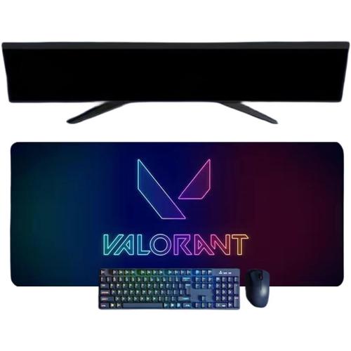 Tapis de Souris XXL Valorant Game, 800x300mm, Tapis de Souris Clavier Gaming imperméable et 3mm Base en Caoutchouc antidérapant Surface Texturée