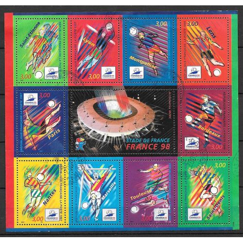 Bloc Oblitéré N°19,Anée 1998."France 98".