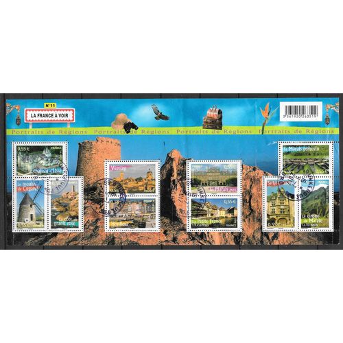 Feuillet Oblitéré N°117,Année 2008,Portrait De Régions.La France À Voir N°11.