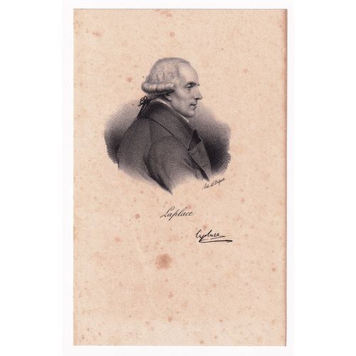 Gravure 1833 Portrait Pierre-Simon De Laplace Beaumont-En-Auge Calvados Mathématiques Astronomie Physique Mathématicien