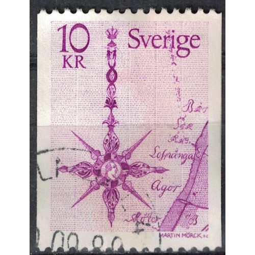 Suède 1978 Oblitéré Used Northern Arrow Cartes Géographiques Vue Côte Suédoise Su