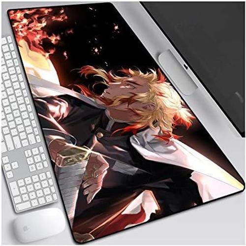 Demon Slayer Tapis de Souris Gaming XXL, 900x400mm, Anime Mouse Pad - Surface spéciale améliore la Vitesse et la précision, 3mm Base en Caoutchouc Antidérapant Surface-pour Ordinateur et PC,H