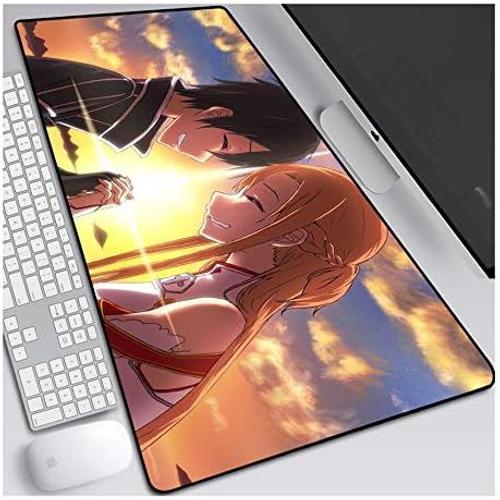 Sword Art Online 800x300mm Anime Mouse Pad, Keyboard Mouse Mats, Extended XXL Large Professional Gaming Mouse Mat with 3mm-Thick Rubber Base, for Computer PC,H