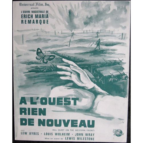 A L'ouest, Rien De Nouveau - All Quiet On The Western Front * Lewis Milestone - Film Guerre 1930 - Sc?nario De Cin?ma 4 Pages 27x22 Cm * Lew Ayres ; Louis Wolheim Guerre Mondiale 1418