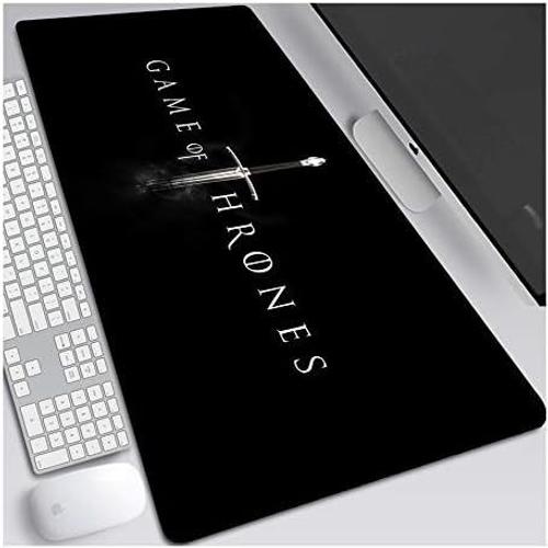 Game of Thrones Tapis de Souris Gaming XXL, 900x400mm, Anime Mouse Pad - Surface spéciale améliore la Vitesse et la précision, 3mm Base en Caoutchouc Antidérapant Surface-pour Ordinateur et PC, B