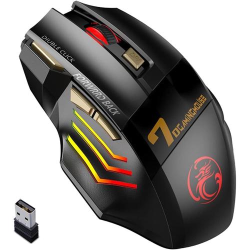 Souris Gamer sans fil pour ordinateur 2.4G RGB Rechargeable Souris de jeu Bluetooth USB Souris silencieuse ergonomique souris