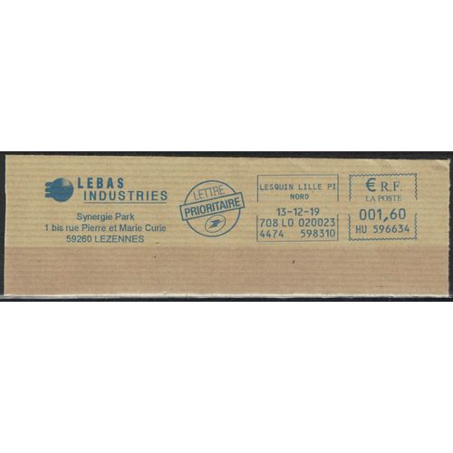 France Ema Empreinte Postmark Lebas Industries 59260 Lezennes