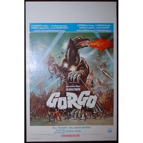 Gorgo * Eugene Lourie - Film De 1961 - Affiche De Cin?ma Ancienne Des Annees 70 Belge - 35x55 Cm * Re-Release 70's Movie Poster * Bill Travers, William Sylvester * Film Fantastique