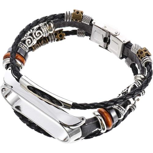 2 Pièces Bracelet Montres Pour Hommes Femme Para Bandes Montres Intelligentes Sangle De Bande Compatible Pour La Bande Mi Remplacer Regardez Bande De Remise En Forme Manquer Cuir