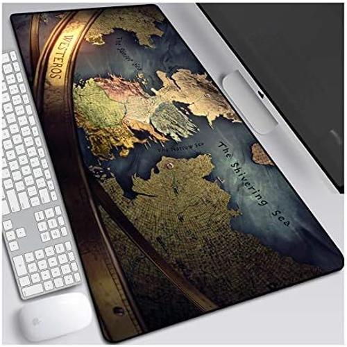 Game of Thrones Tapis De Souris 700X300Mm, Clavier Étendu Tapis De Souris Professionnel De Jeu Mousepad avec Base De 3 Mm D'Épaisseur, pour Ordinateurs Portables, Pc,B