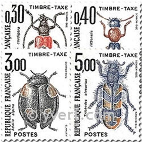 Insectes : Coléoptères (2) Série Complète Année 1983 Timbre Taxe N° 108 109 110 111 Yvert Et Tellier Luxe