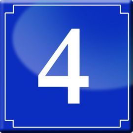 Numéro De Rue 4 - Classique 10x10cm - Sticker/Autocollant