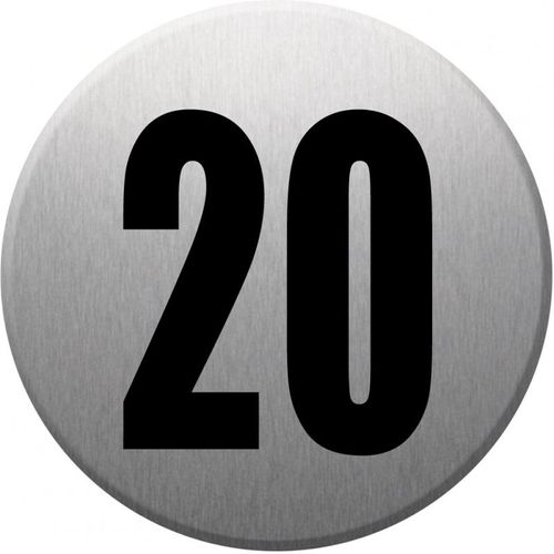 Adresse Postale Numéro 20 (Gris Brossé 10x10cm) - Sticker/Autocollant
