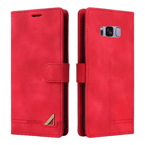 Flip Étui Pour Samsung Galaxy S8 Étui En Cuir Portefeuille Simple Entreprise Antichoc Couverture Rabotant - Rouge