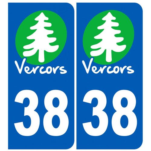 Immatriculation 38 (Isère) Vercors - Sticker/Autocollant