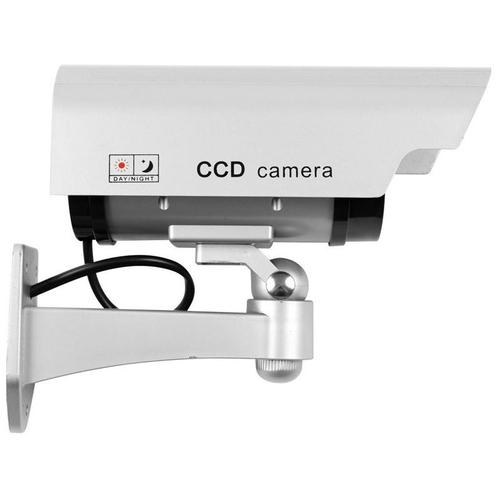 étanche Coque en Plastique ABS Fausse caméra de sécurité avec 30 LED IR Caméra factice Caméra de sécurité de Surveillance factice Anti-poussière et Durable 