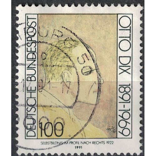 Allemagne 1991 Oblitéré Used Otto Dix Peintre Autoportrait De Profil À Droite Su