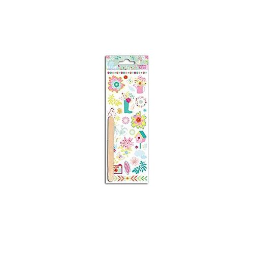 Planche De Transfert Décalcomanie Rub-Ons Thème Printemps Pour Carterie, Scrapbooking, Bullet Journal...