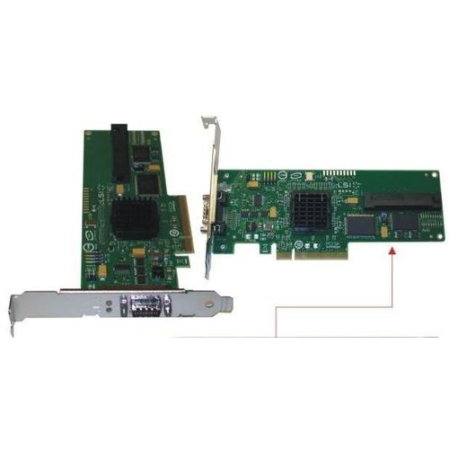 LSI SAS3442E-R - Contrôleur de stockage (RAID) - 8 Canal - SATA 3Gb/s / SAS - profil bas - RAID 0, 1, 10, JBOD, 1E - PCIe x8 - pour PRIMERGY BX620 S5, BX620 S6, RX100 S6, RX100 S7, RX100 S7p...