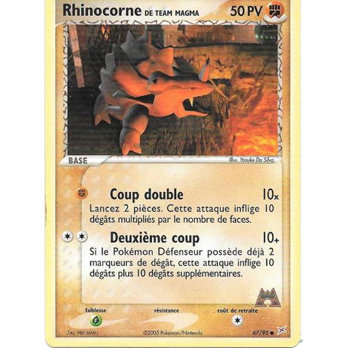 Carte Pokemon Rhinocorne 67/95 - Set Ex Team Magma Vs Team Aqua (Fr)