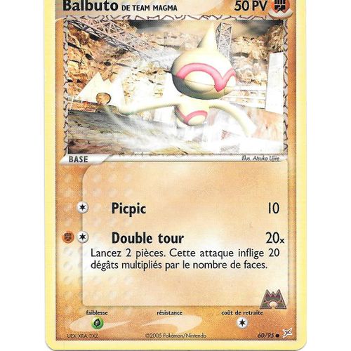 Carte Pokemon Balbuto 60/95 50 Pv - De Team Magma - Magma Vs Aqua (Fr)