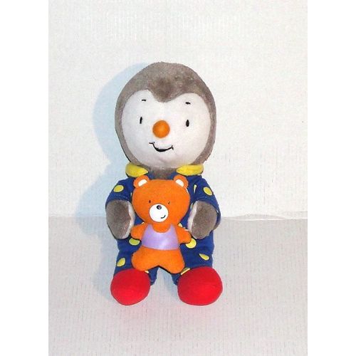 Peluche Tchoupi Avec Son Doudou Ourson Doudou T'choupi Habit Bleu A Pois Jaune