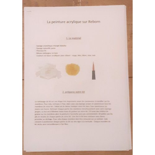 La Peinture Acrylique Sur Reborn 6 Pages Illustrées Pour Apprendre À Créer La Peinture Votre Bébé. Reborning Idéal Débutantes Démarrage Premier Reborn - 12 Étapes À Suivre En Format Papier Relié