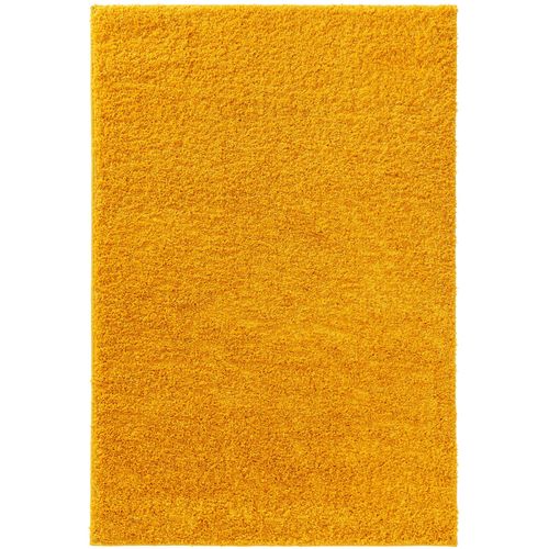Tapis Shaggy À Poils Longs Soho Jaune 133x190 Cm - Tapis Doux Pour Salon