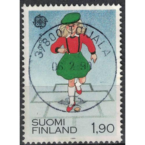 Finlande 1989 Oblitéré Used Girl Playing Hopscotch Jeu Enfantin Marelle Ou Palet Su