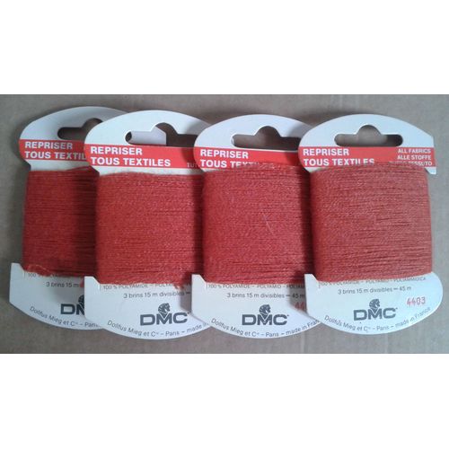 4 Paquets De Fil À Repriser Tous Textiles Dmc 15m Oranges Polyamide