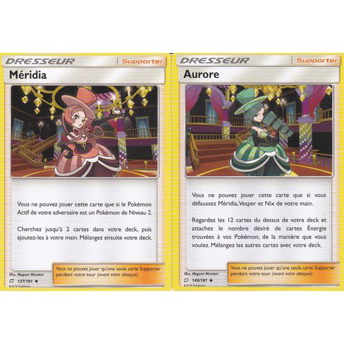 2 Cartes Pokemon - Aurore 149/181 Et Meridia 137/181 - Sl9 Duo De Choc - Française