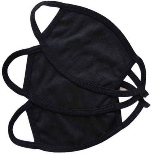 Expédié De France Lot De 3 Masques Mixte Noirs Lavables Coton Polyester Protection Visage Anti Poussières