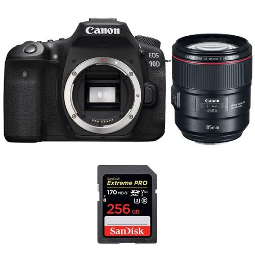 Canon EOS 90D + EF 85mm f/1.4L IS USM + SanDisk 256GB Extreme PRO UHS-I SDXC 170 MB/s | Garantie 2 ans
