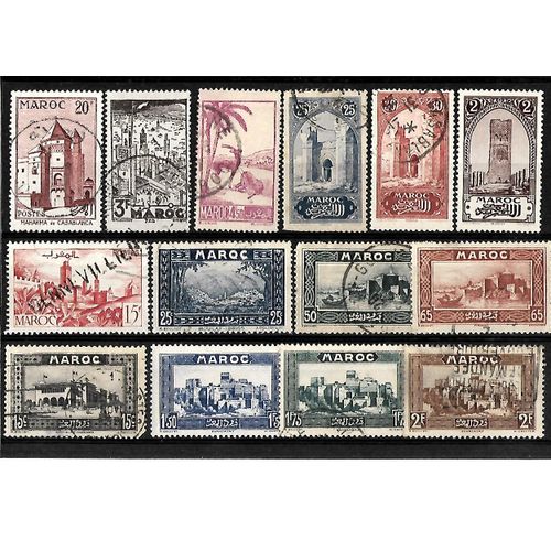 Maroc-Protectorat Français-Lot De 14 Timbres Oblitérés-Très Bon Etat