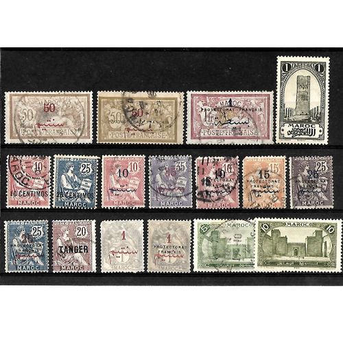 Maroc-Protectorat Français-Lot De 17 Timbres Oblitérés-Très Bon Etat