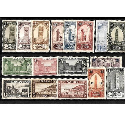 Maroc-Protectorat Français-Lot De 17 Timbres Oblitérés-Très Bon Etat