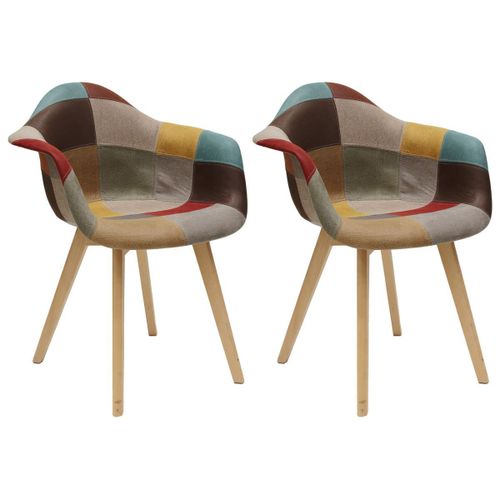 Bradu - Lot De 2 Fauteuils Patchwork Motif Vintage
