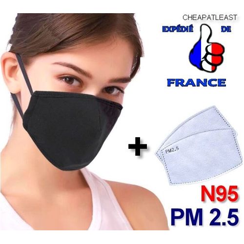 Masque Anti Pollution Filtrant Avec Insert Filtre À Charbon Actif (Pm 2.5 / N95) Contre Particules Fines, Poussières Allergènes, Pollens, Acariens, Squames - Taille S (Femme Enfant À Partir De 8 Ans)