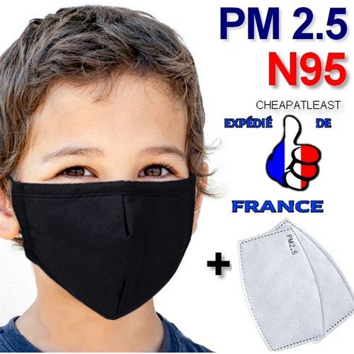 Masque Anti Pollution Filtrant Avec Insert Filtre À Charbon Actif (Pm 2.5 / N95) Contre Particules Fines, Poussières Allergènes, Pollens, Acariens, Squames - Taille S (Femme Enfant À Partir De 8 Ans)